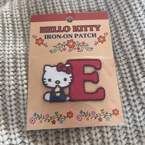Hello Kitty Iron On Patch Letter E